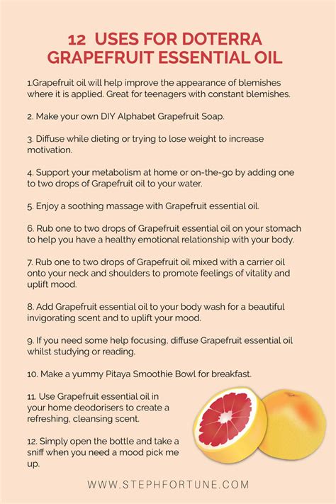 12 Uses For Doterra Grapefruit Essential Oil Doterra Grapefruit