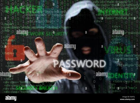 Hacker Stealing Network Password Stock Photo Alamy