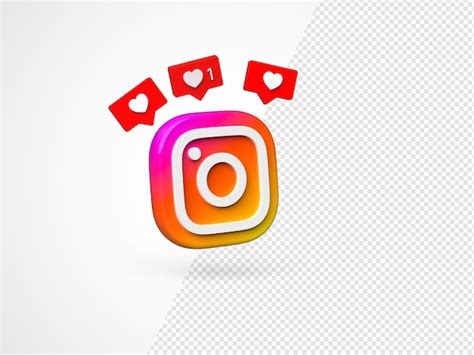 Premium Psd Isolated Instagram Logo Camera Icon With Like