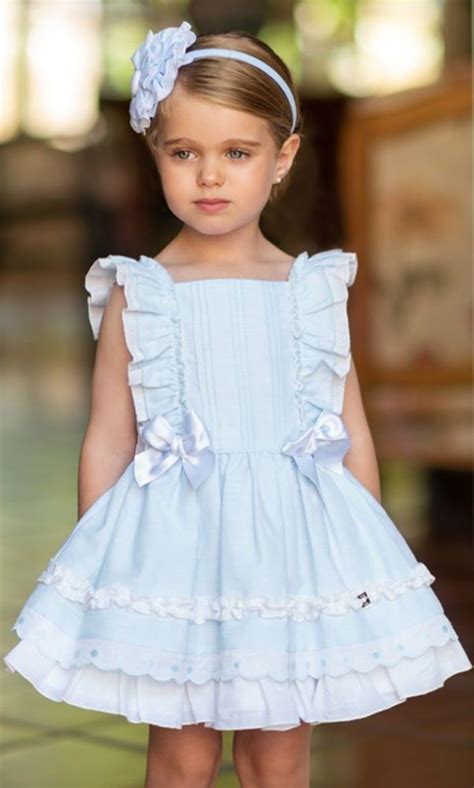 So Pretty Love This Dolce Petit Blue Cotton And Linen Party Dress Blue