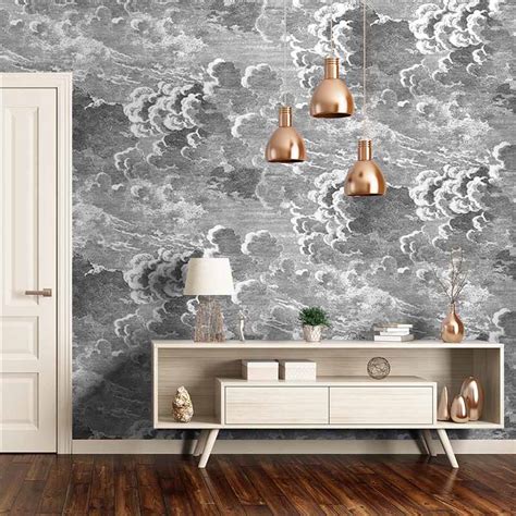 Cole And Son Nuvolette Soot Snow Wallpaper 40 Off Samples