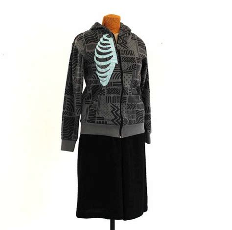Also available as stickers, kids clothes, and women s. ribcage hoodie upcycled applique clothing zipper hooded by ...