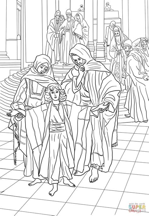 Jesus in the temple, Coloring pages, Christian artwork