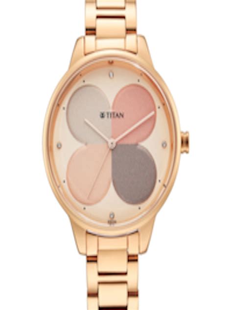 Buy Titan Women Rose Gold Toned Brass Printed Dial And Rose Gold