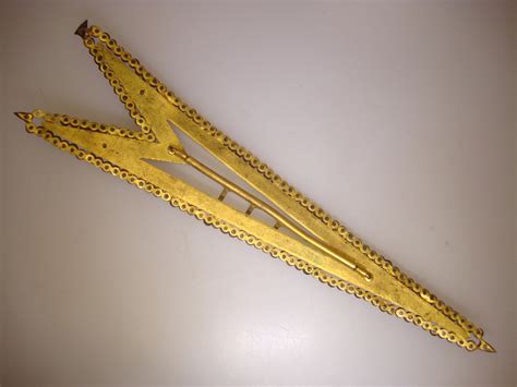 Large Antique Georgian Gold Washed Riveted Cut Steel Arrow Sash Belt