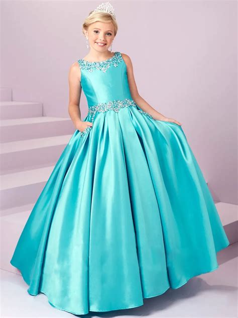 Fashion Girls Pageant Dresses 2017 Beaded Crystal Long Flower Girl