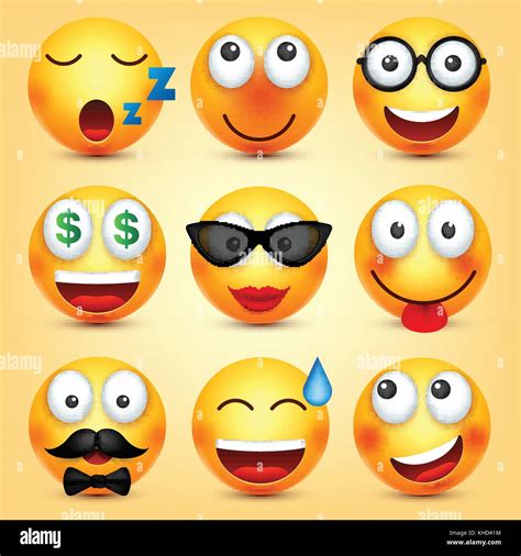Smiley Emoticonos Amarillocara Con Emociones La Expresión Facial 3d