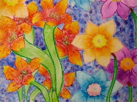 Botanical Oil Pastel And Watercolor Paintings Ms Amslers Artroom