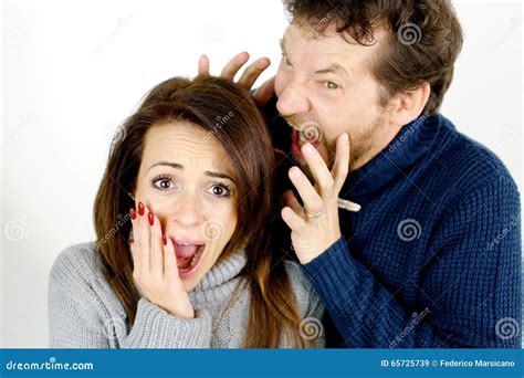 Woman Scared Of Angry Husband Yelling At Her Stock Image Image Of Fear Divorce 65725739