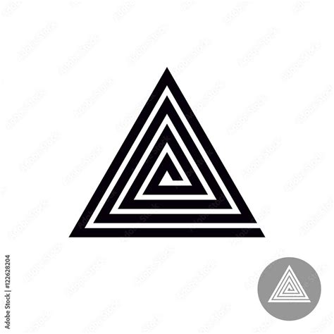 Triangle Spiral Geometric Symbol Tribal Style Abstract Logo Stock