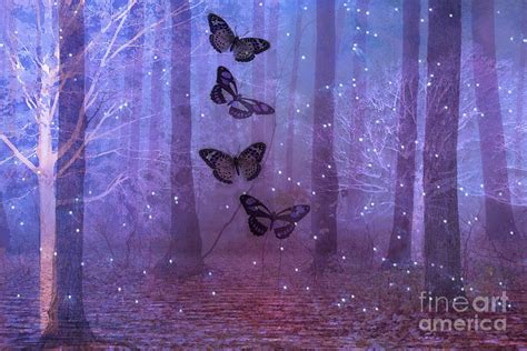 Butterflies Purple Woodlands Fairy Lights Sparkling Purple Butterfly