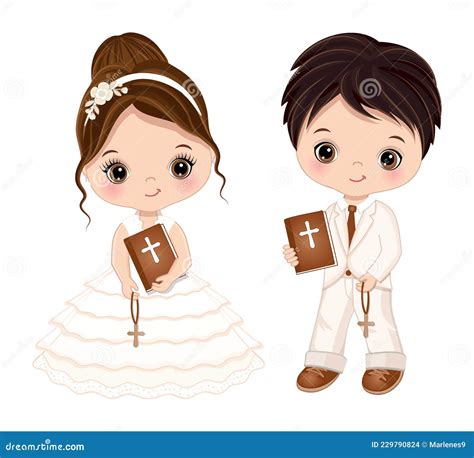 First Communion For Kids Vector 1st Communion For Cute Little Girl And