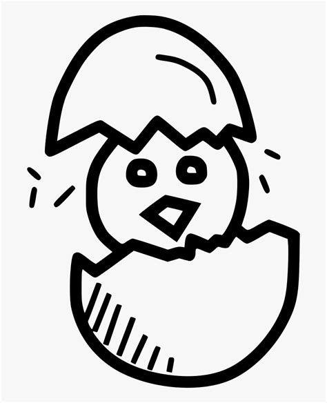 Chicken Chickling Hatch Cute Egg Egg Hatch Clipart Black And White