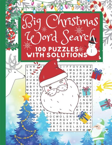 Big Christmas Word Search Large Print 100 Puzzles With Solutions For