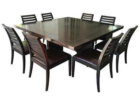Modern Square Dining Set - Table & Leather Chairs | Square dining tables, Dining table, Dining ...
