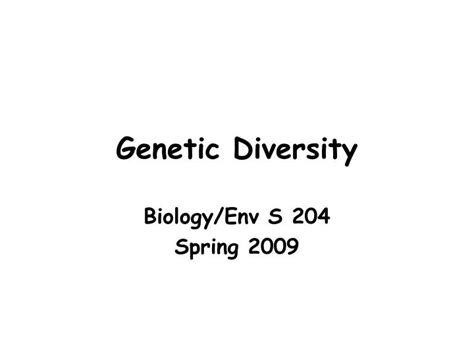 Ppt Genetic Diversity Powerpoint Presentation Free Download Id611552