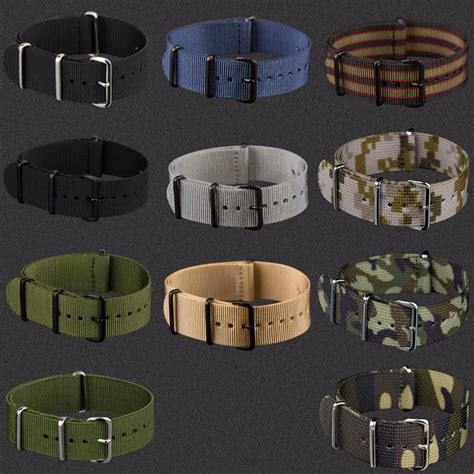 Infantry Heavy Duty Nylon Nato Strap 20mm 22mm Watchband 4 Rings G10 Fabric Canvas Watch Band