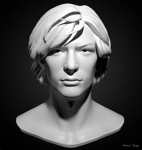 Artstation Young Boy Head Carving