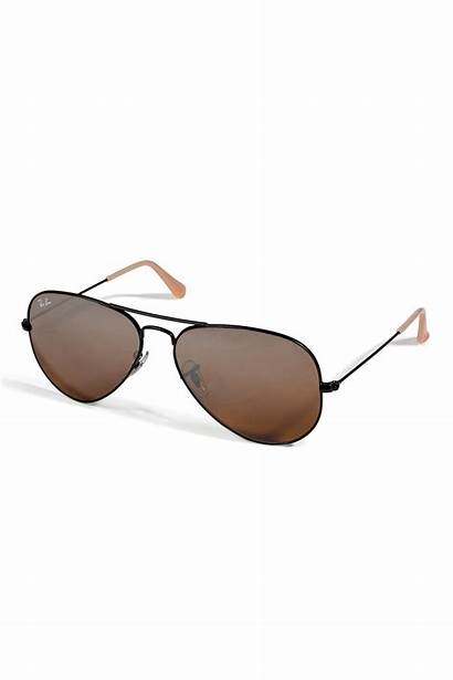Aviator Sunglasses Mirrored Ban Ray Metal Brown