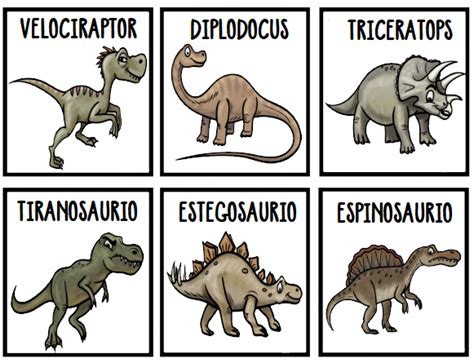 Tarjetas De Vocabulario De Los Nombres De Dinosaurios Vi Mayúsculas