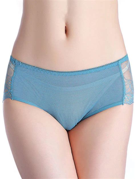 Lake Blue One Size Lace See Through Panties Rosegal Com
