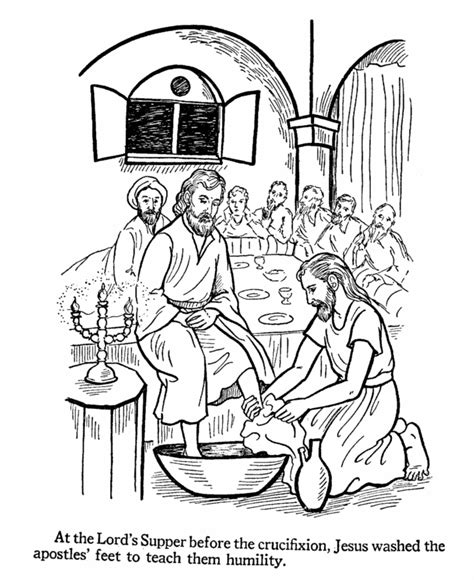 Jesus Washes Feet Coloring Page