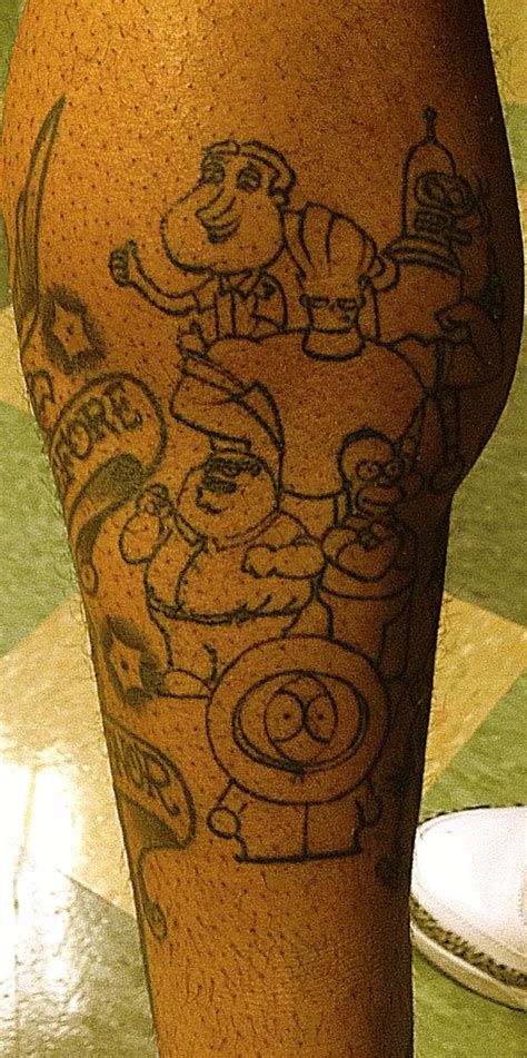Not the greatest photo in the world but this is what i got up to yesterday! Chandler: "I love my tattoos" - Denver Stiffs