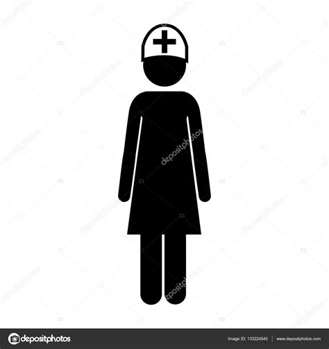 Silhouette Of Woman Nurse Icon Stock Vector Image By ©grgroupstock