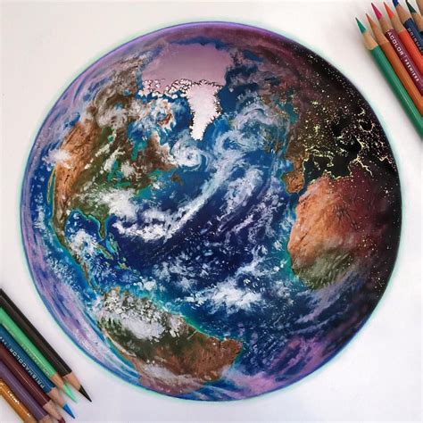 P6vm7ltqyr1 Earth Pencil Drawing Earth