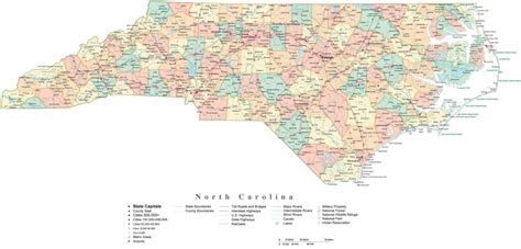 Nc State Map With Cities Map