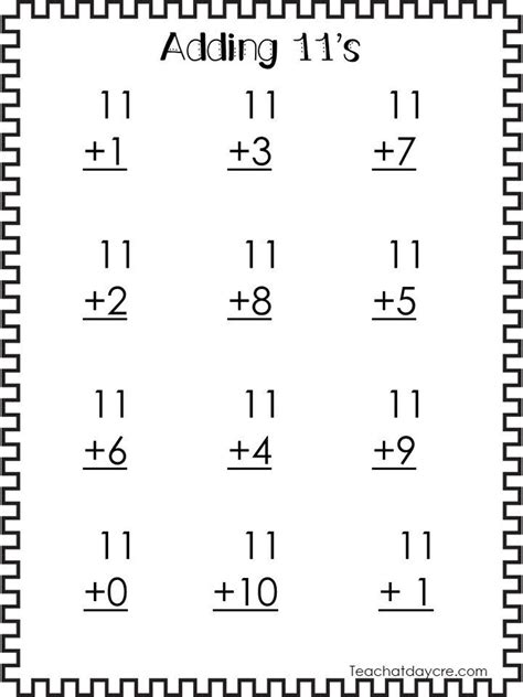 20 Printable Addition Worksheets Numbers 11 20 Preschool 2nd Grade