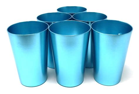 Aluminum Tumbler Reusable 18 Oz Drinking Cups Bright Anodized Color