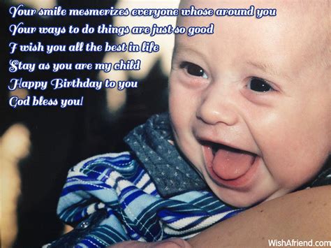 Your Smile Mesmerizes Everyone Whose Around Birthday Wish For Kids