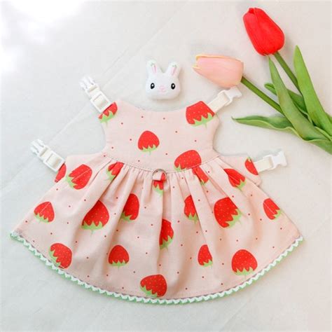 Bunny Harness Cherry Dress For Rabbit Small Pet Rabbit Clothes Etsy