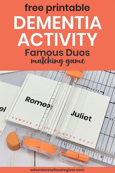 This online memory game features free online games for dementia. Famous Duos Free Printable - Alzheimer's and Dementia ...