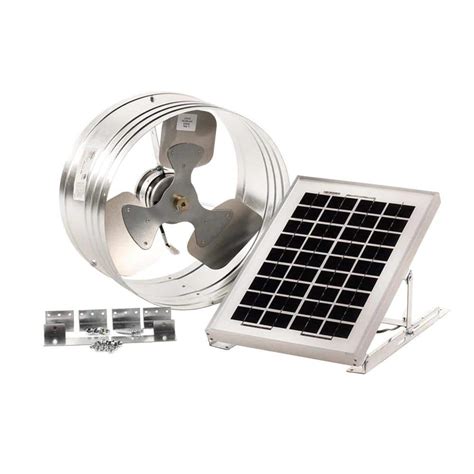 Master Flow 500 Cfm Silver Solar Powered Gable Mount Solar Attic Fan
