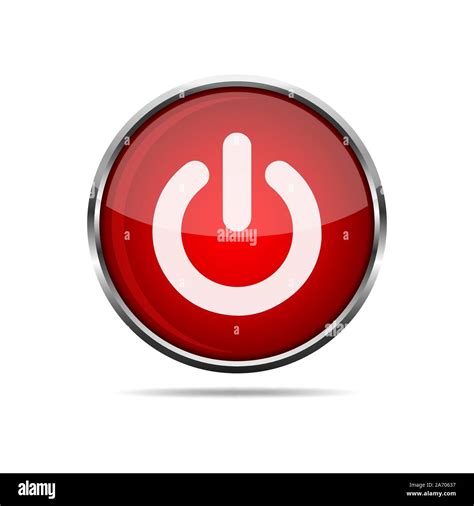 Power Red Button Stock Vector Images Alamy