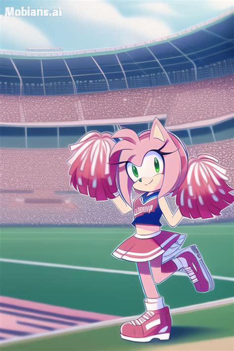 Xbooru 1girl Ai Generated Amy Rose Anthro Bare Arms Bare Legs Bare Midriff Bare Shoulders Bare