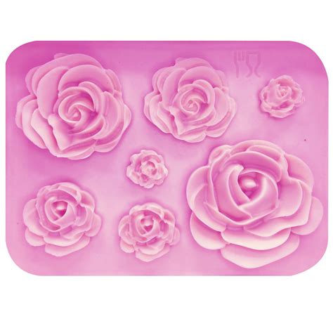 molde de silicone portátil de rosas de cozinha flores bolo chocolate casamento bolo
