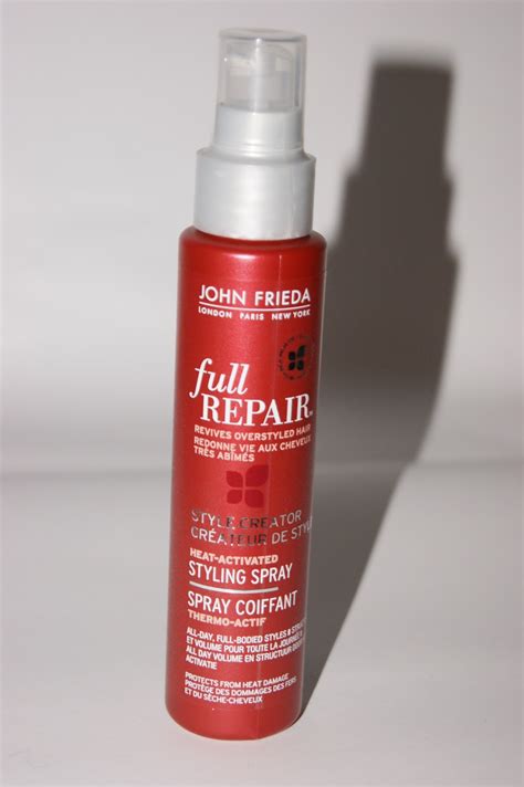 It also acts as a thermal protector so that the hair is not affected by the sun. John Frieda Full Repair Heat Activated Styling Spray ...