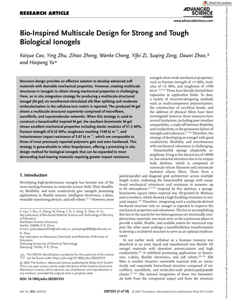 PDF Bio Inspired Multiscale Design For Strong And Tough Biological