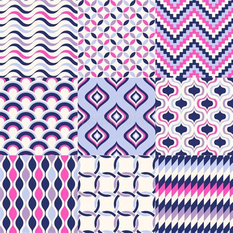 Geometric Seamless Pattern Background Set Of 10 Abstract Textures