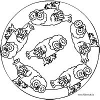 Mandala mit eule auf isolierte weiß zentangle handgemalte abstrakte. Vogel-Mandalas im kidsweb.de