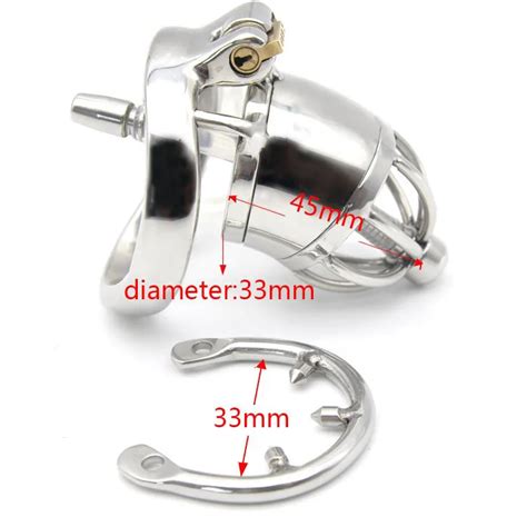 Stainless Steel Male Chastity Device With Silicone Urethral Sounds