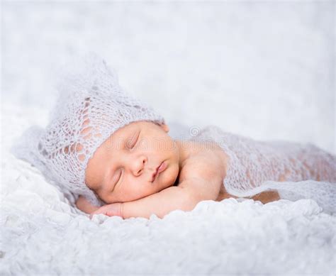 Newborn Baby Girl Wearing A Pink Tutu Stock Photo Image Of Headband
