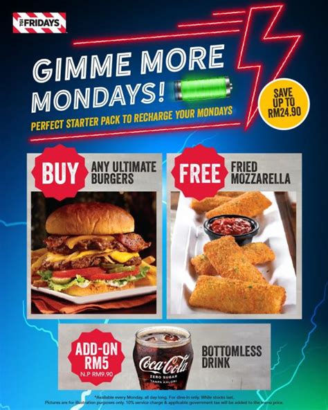 TGI Fridays Gimme More Mondays Promotion Every Monday