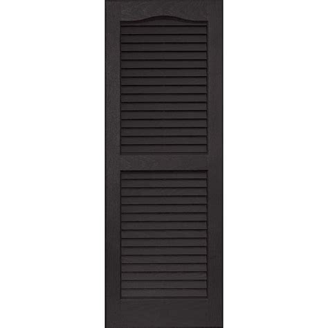 Vantage 2 Pack Black Louvered Vinyl Exterior Shutters Common 14 In X