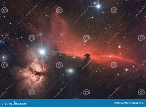 Horsehead And Flame Nebula Real Photo Stock Photo Image Of Surrounded