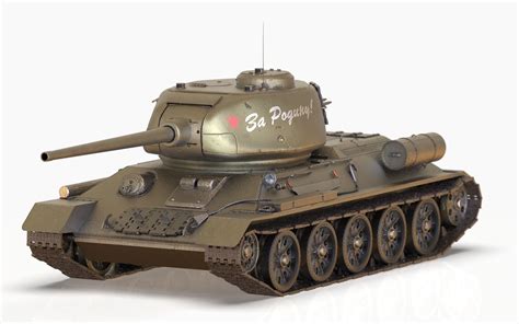 Soviet Tank T D Model Rigged Max Obj Fbx Ma Blend