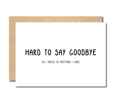 Funny Goodbye Greeting Card Leaving New Job Farewell Retirement Boss